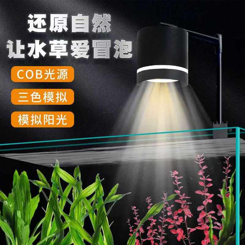 鑫的鱼缸水草灯水族led海缸照明灯发色小筒灯COB透镜变色灯