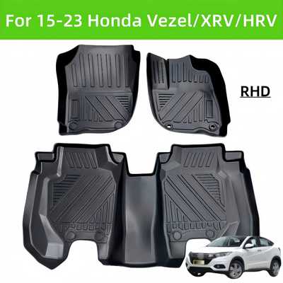 for 14-23 Vezel/XRV/HRV RHD TPE Car Floor Mat/Rear Trunk Mat