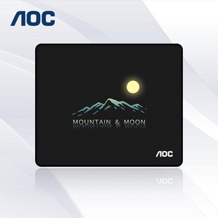 AOC山与月电竞游戏办公鼠标垫中小号办公键盘电脑书桌垫黑色
