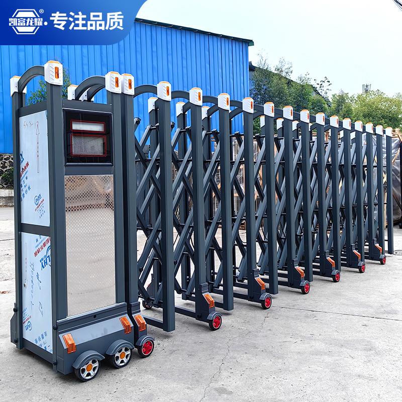 铝合金伸缩门电动大门工厂学校工地自动收缩门无轨智能遥控自动门