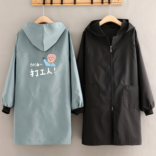 正穿罩衣围裙女家用厨房防水防油外穿工作服定制logo印字 春秋长袖