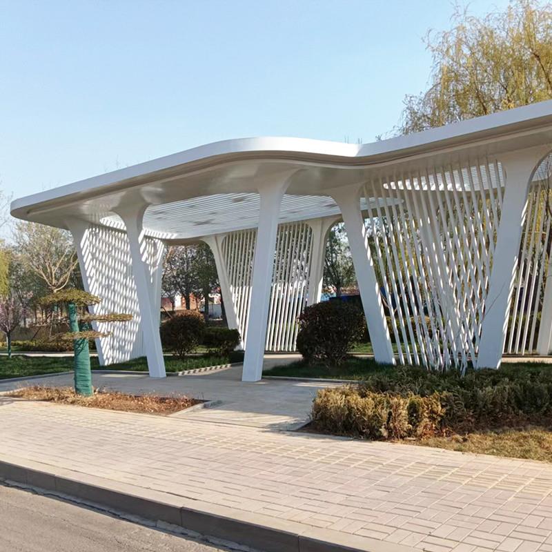 大型不锈钢廊架雕塑钢结构景观凉亭户外广场公园金属异形长廊定制