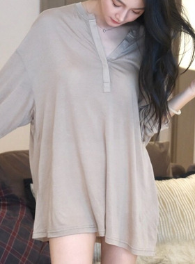 〈面膜T恤〉早秋保暖奥地利兰精天丝居家慵懒松弛感T恤睡衣家居服