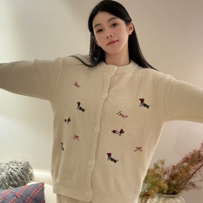 冬季腊肠狗款式软绵绵半边绒睡衣