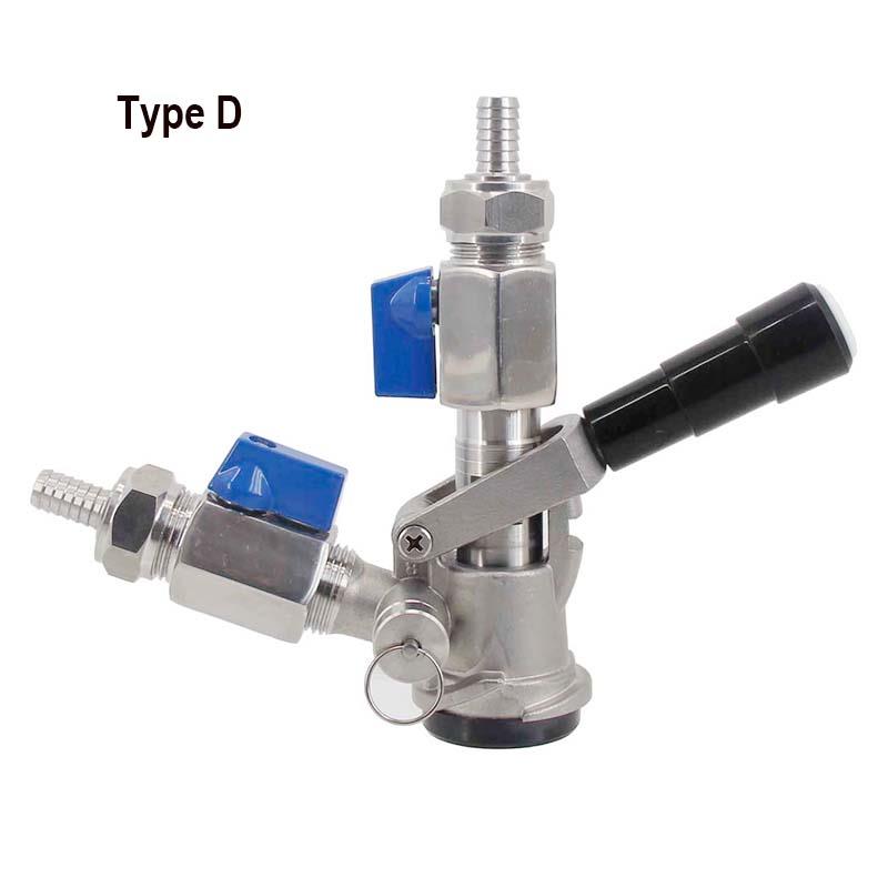 啤酒分配器注酒器配件不锈钢球阀板式井式注酒器配件G5/8内外丝