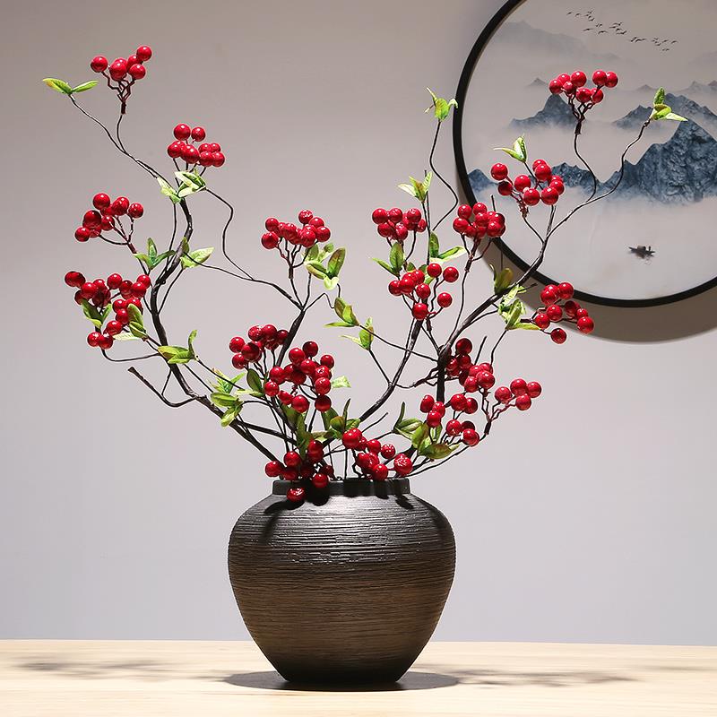 景德镇现代手工花瓶家居电视柜客厅台面摆设花瓶新中式陶瓷器花瓶