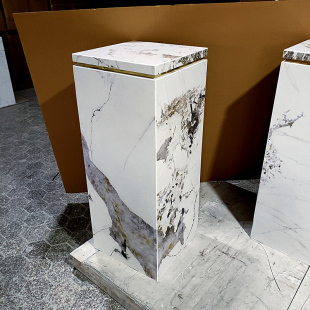 饰立柱创Z意摆台基座 简约轻奢岩板底座摆件别墅玄关客厅落地装