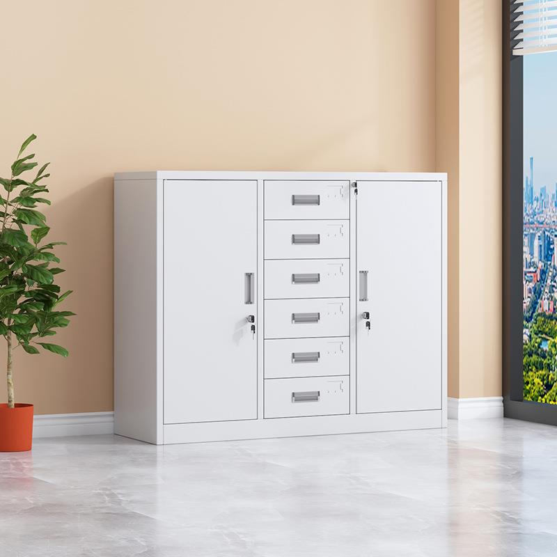 办公室宽中六矮柜文件柜铁皮书柜收纳柜财务凭证档案资料带锁储物