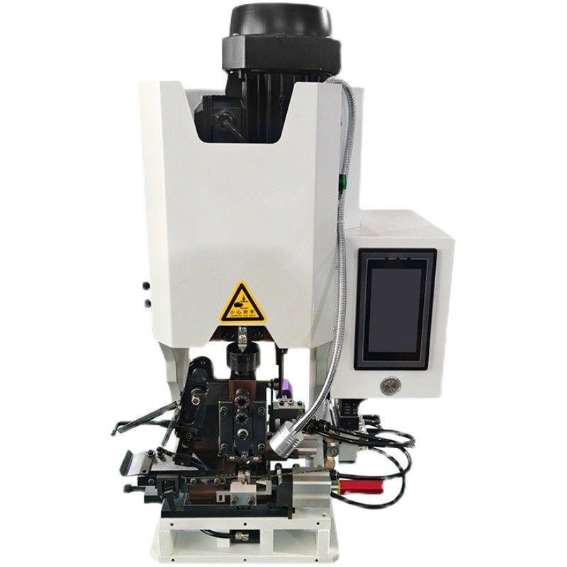 全自动双头连剥带打端子机护套线多芯I线静音线鼻头打端压线机