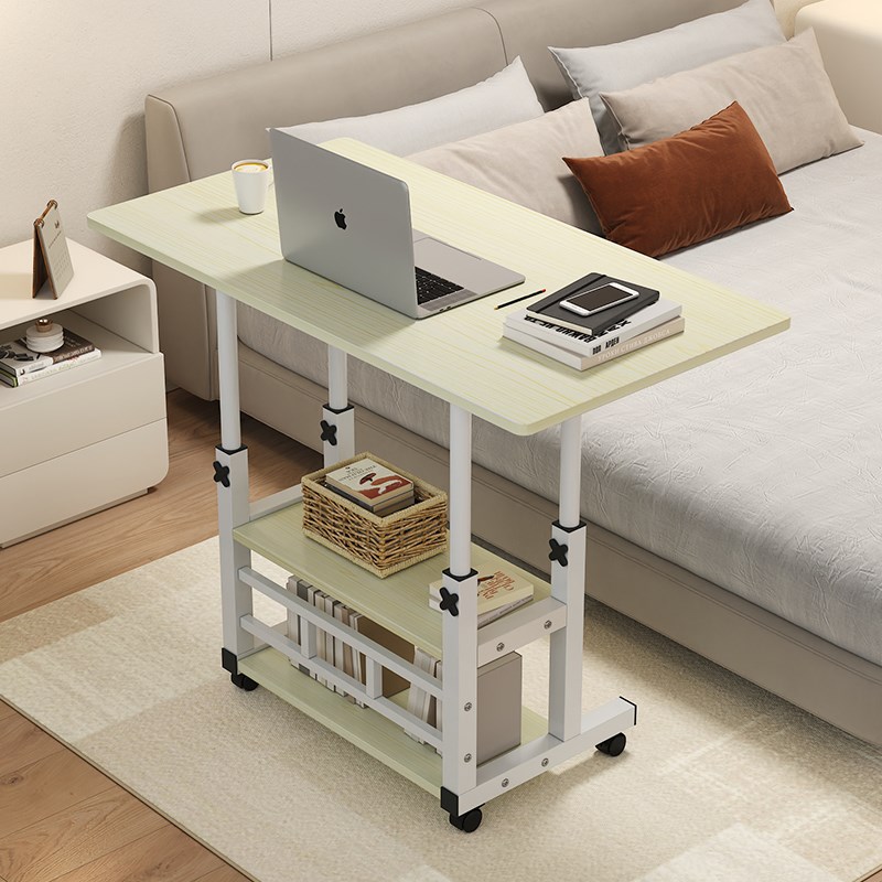 升降床边桌带滑轮可移动笔记本电脑桌家用卧室学习桌书桌简约桌子