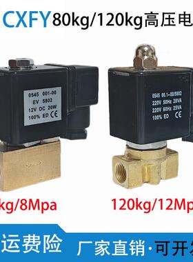 高压电磁阀 0545全铜8MPa气阀2分3分4分 16公斤20公斤80公斤120KG