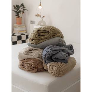 保暖纯色加绒牛奶绒床笠单件 冬季珊瑚绒床罩保护套防滑加厚床单