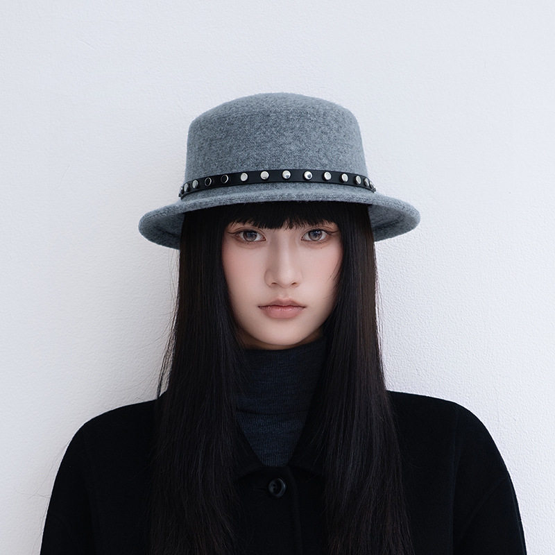 高级感！毛呢爵士帽男女士新款