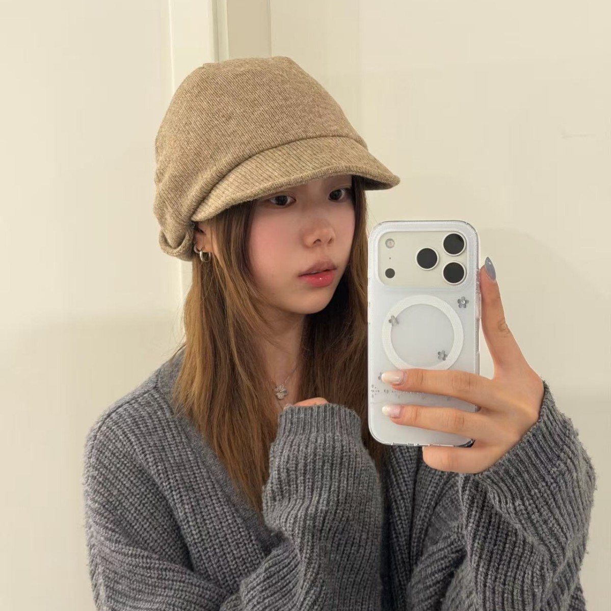 高级感！针织堆堆帽女秋冬