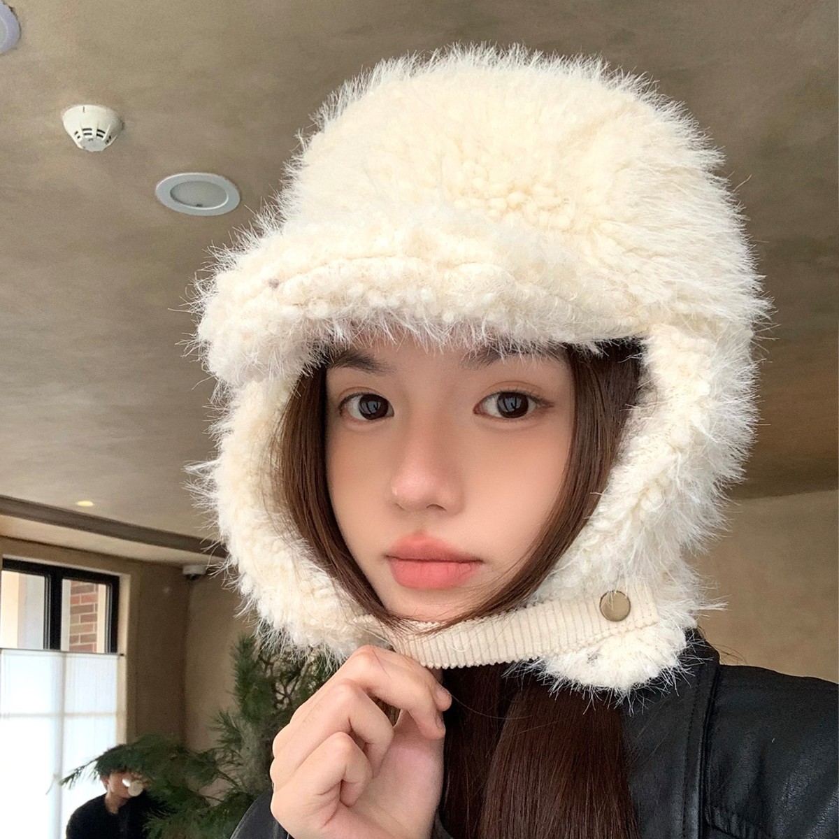 防寒滑雪加厚黑色骑行休闲羊毛