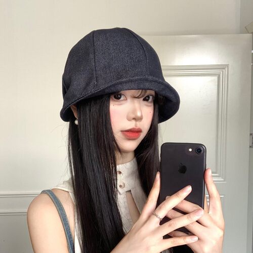 牛仔短檐渔夫帽女韩版百搭