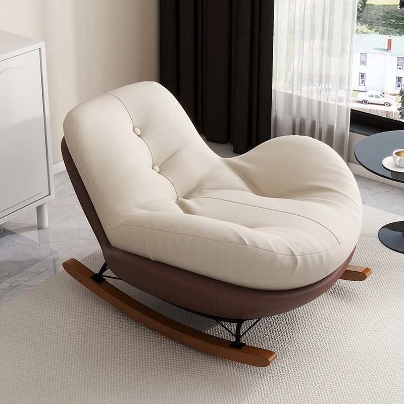 蛋壳摇摇椅大人躺椅阳台家用单人休闲椅客厅轻奢逍遥椅懒人沙发椅