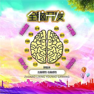 右脑潜能开发海报展板全脑开发让脑细胞跳跃起来墙贴墙纸装饰画