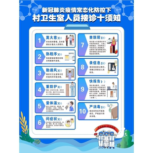 村卫生员接诊十须知疫情防控海报社区服务站发热患者处置流程图