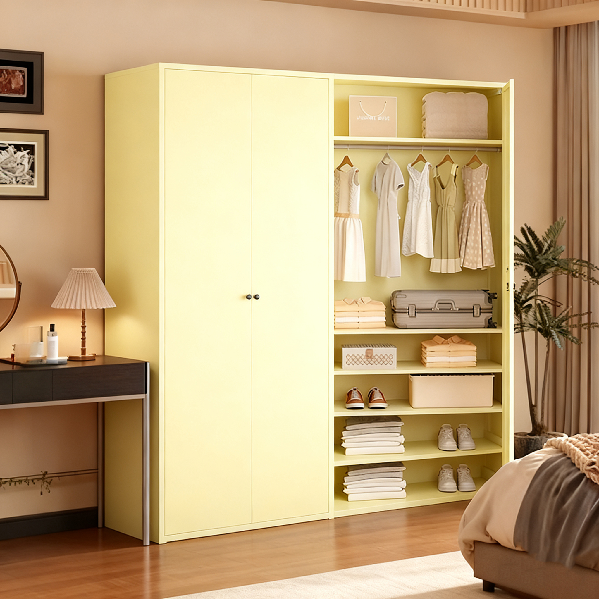 钢制金属衣柜家用组合