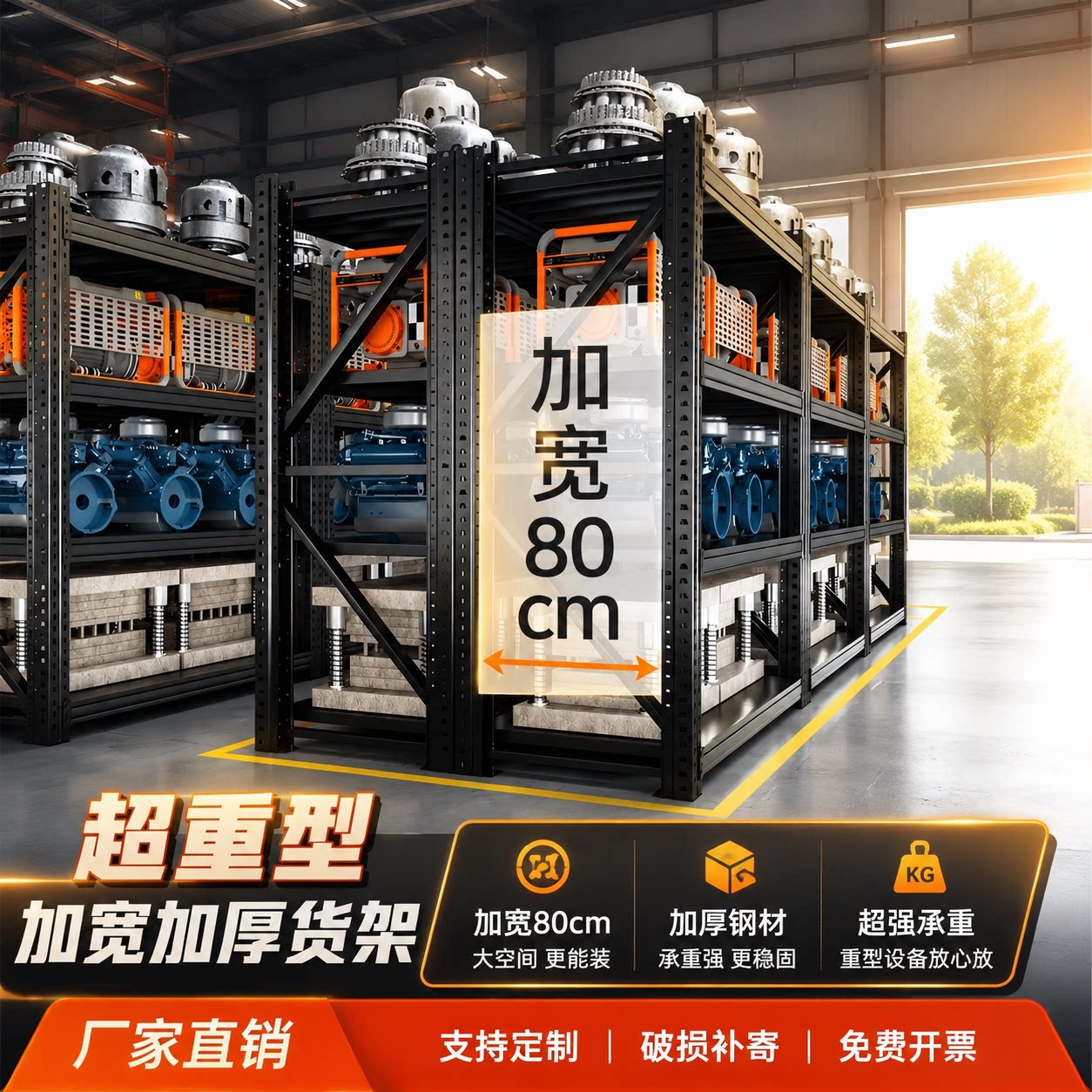80cm宽重型加深多层仓储货架图片