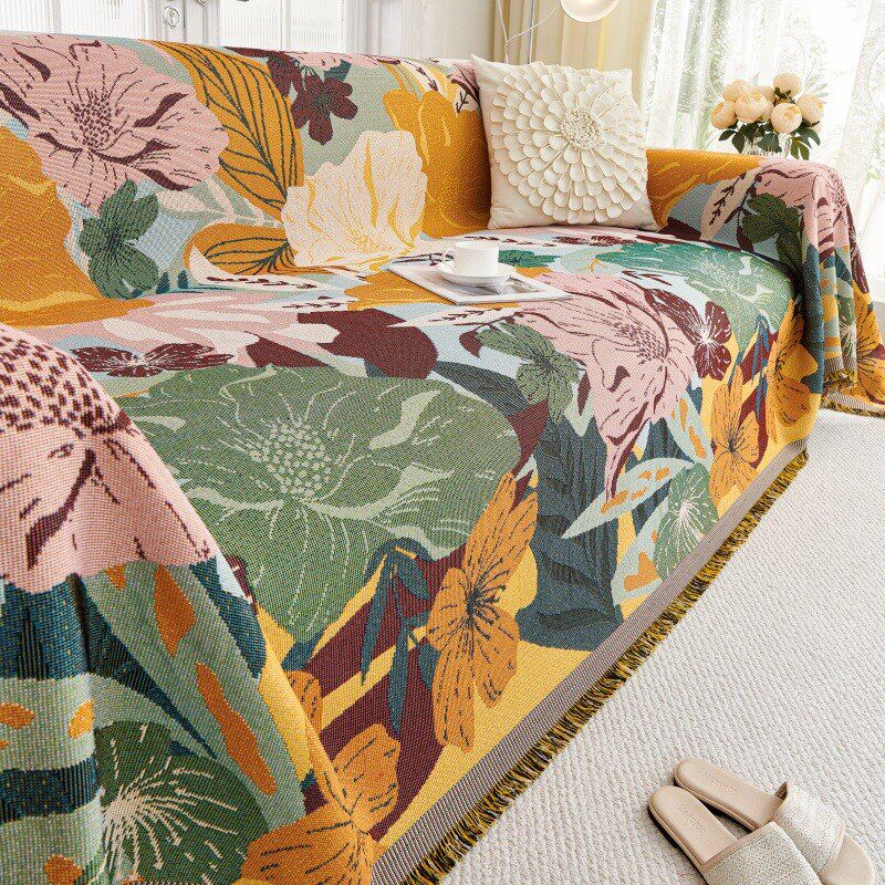 全包沙发巾沙发盖布防尘防猫抓一整张铺盖巾四季通用沙发罩复古