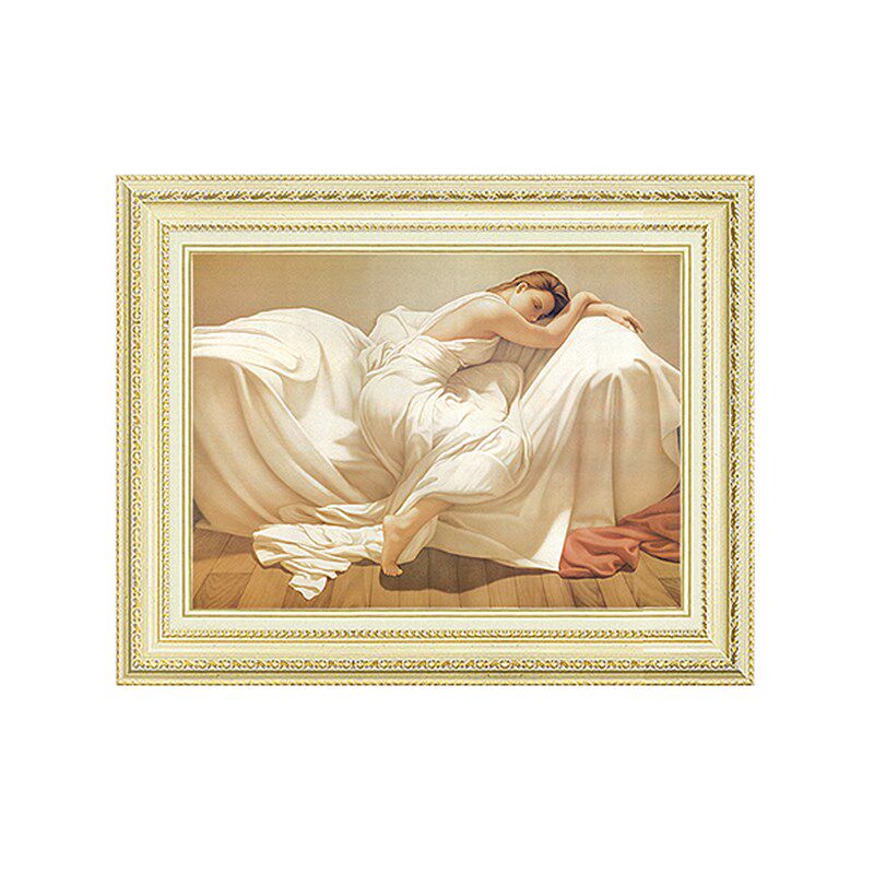 睡美人单幅壁画欧式风格卧室挂画简欧装饰画房间床头背景墙画