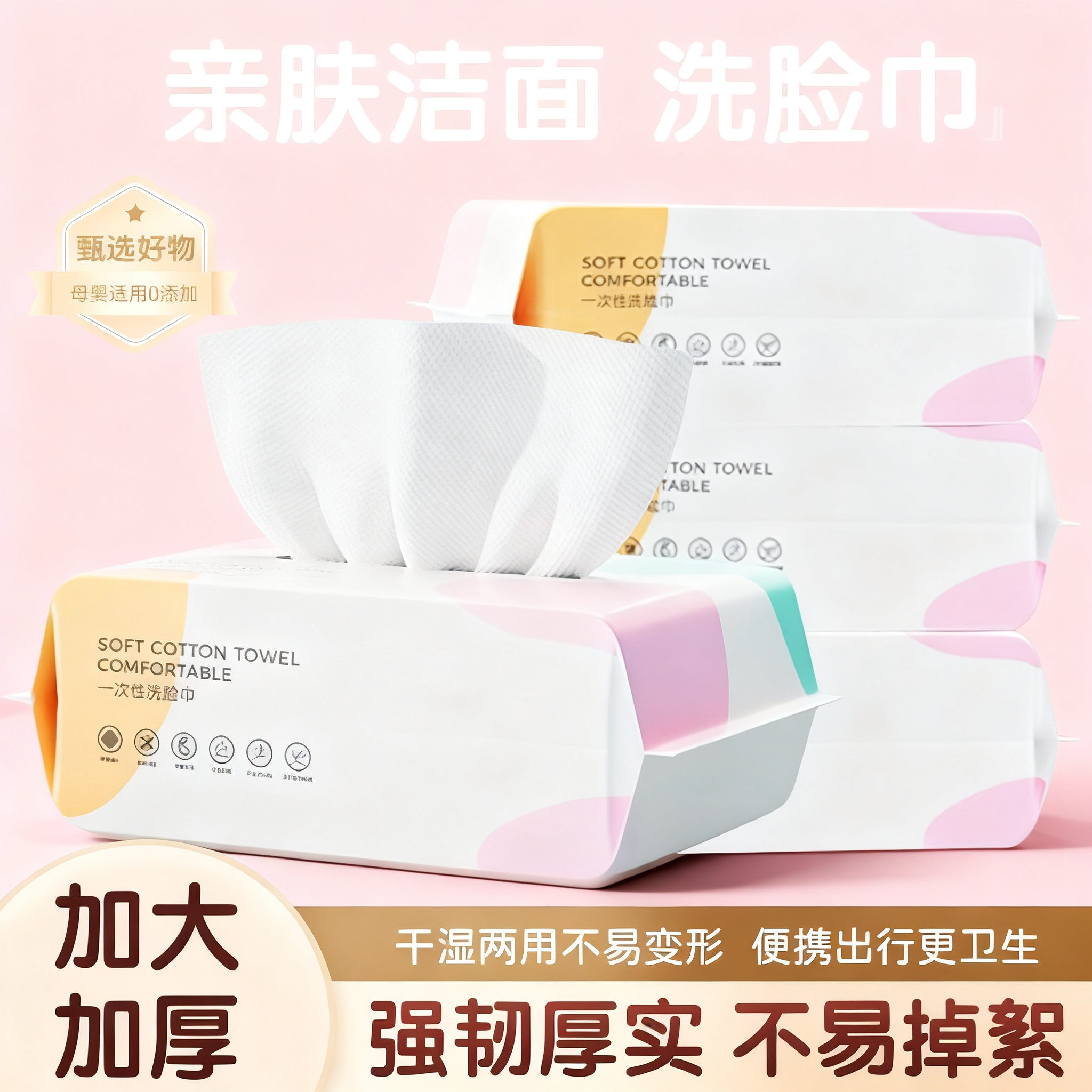 大包洗脸巾一次性棉加厚洗面巾棉柔巾婴儿面巾美容院擦脸纯洁面巾