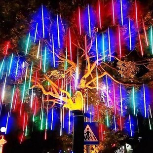 饰树灯 LED流星雨彩灯太阳能挂灯户外庭院布置家用花园防水景观装