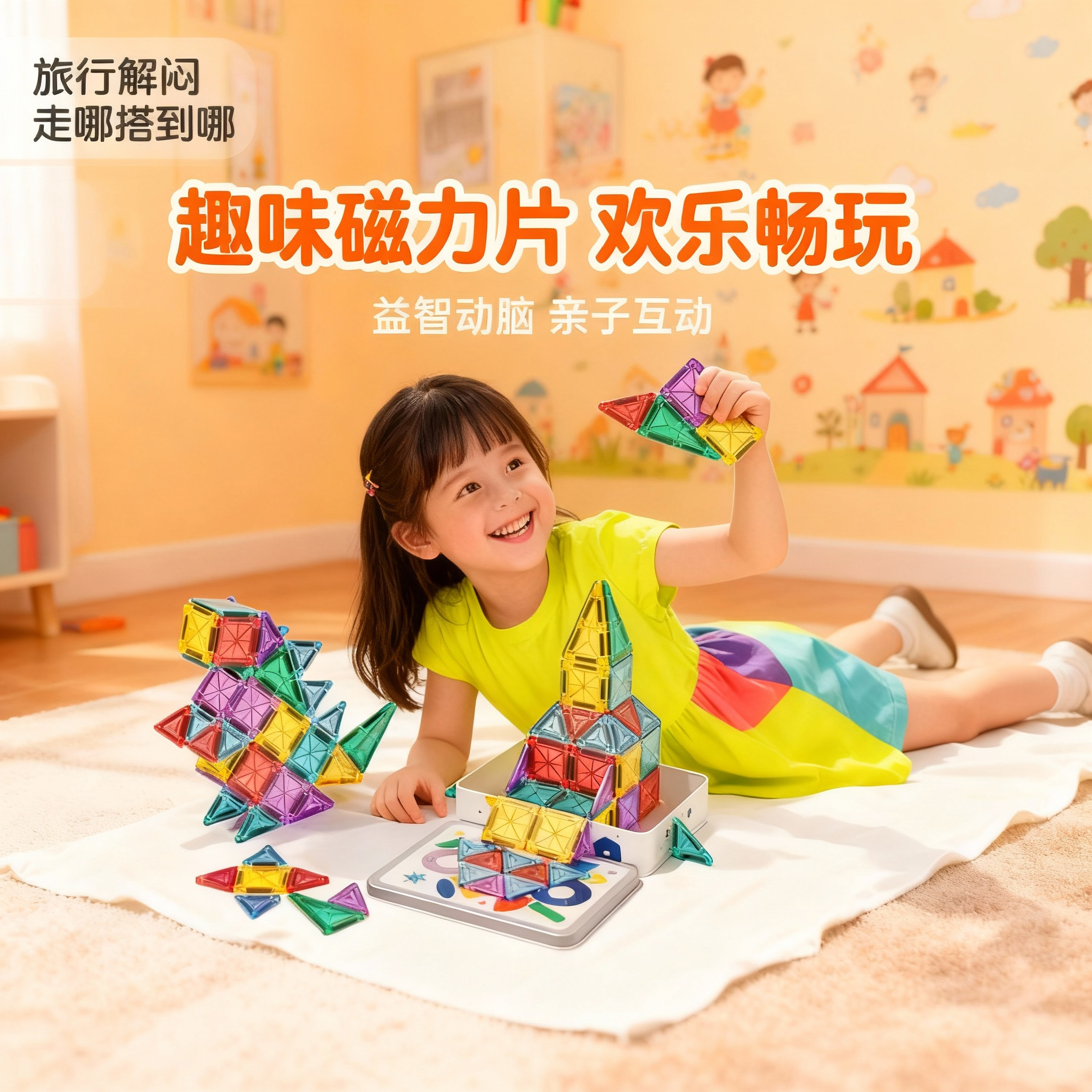 米图好玩mini磁力片彩窗拼搭