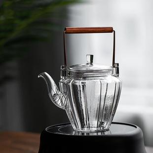提梁烧水壶煮茶器电陶炉泡茶壶 耐高温玻璃煮茶壶泡茶家用茶具套装