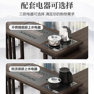 旋转茶桌阳台家用移动茶台喝茶桌椅组合一体小型茶几具烧水壶套装