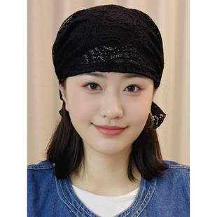 帽子遮白发的头饰新款夏季薄款包头帽头巾帽女盘发民族风2025时尚