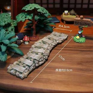 多肉花盆石板路微景观造景摆件石砖长路树脂小路面鱼缸庭院造景