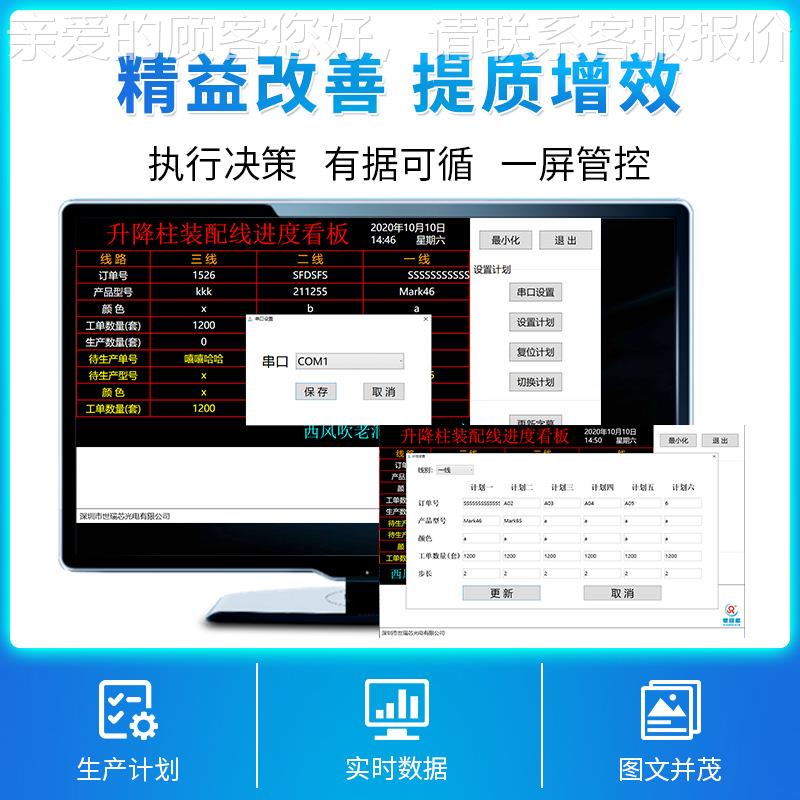 讯鹏装配线生882产进度电子D看板系统LE屏车间数据显采集示汇总监