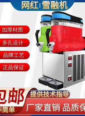 雪融机商用全自动冷饮雪泥机双缸奶茶自助沙冰机雪粒机果汁饮料机