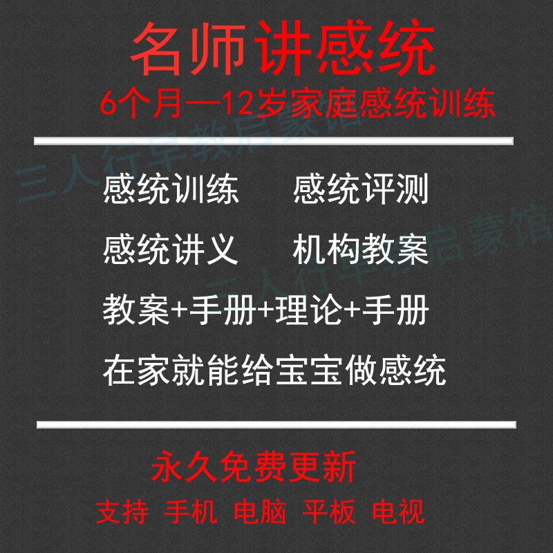 0-3岁3-12感统训练视频课程触觉前庭失调器材PPT教案测评家用
