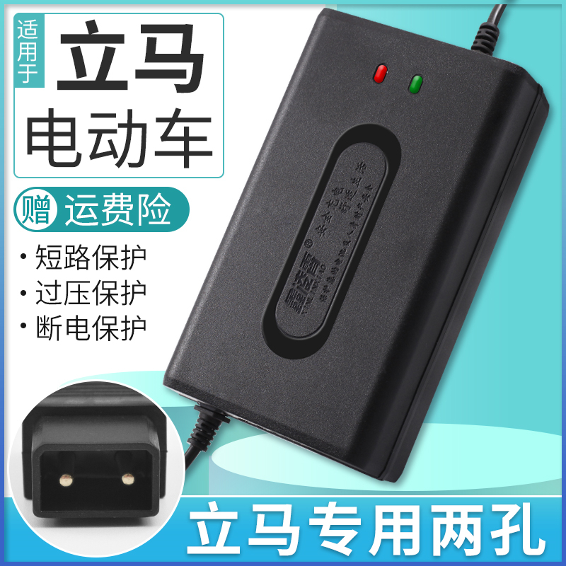 新国标立马电动车充电器48V20AH60V72V20AH立马两孔充电器通用