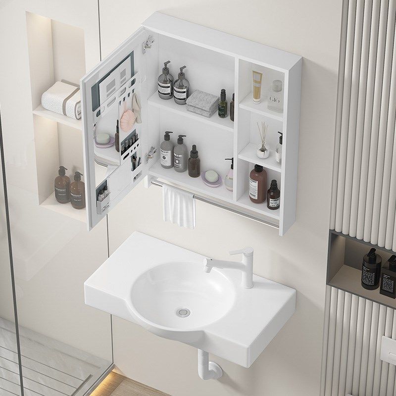 小户型挂墙式卫生间洗漱台悬空陶瓷一体洗手盆阳台极窄迷你洗脸池