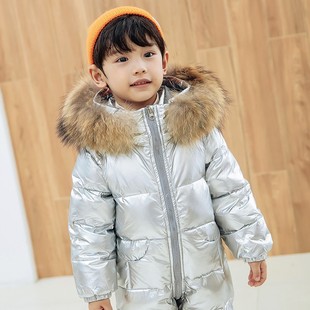 宝宝连体羽绒服男婴儿羽绒连体衣加厚女幼童羽绒外出爬服反季套装
