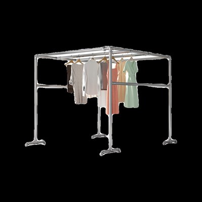 镀锌加厚钢管落地室外晾衣架户外防风晒晾衣杆阳台楼顶大型晾衣架