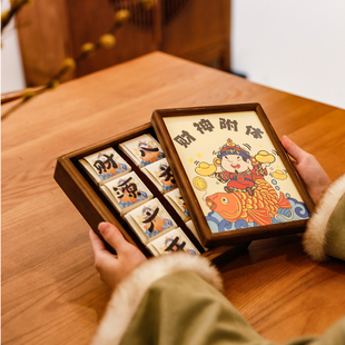 三谷青象 小摆台财神附体茶叶礼盒送朋友高端定制礼品