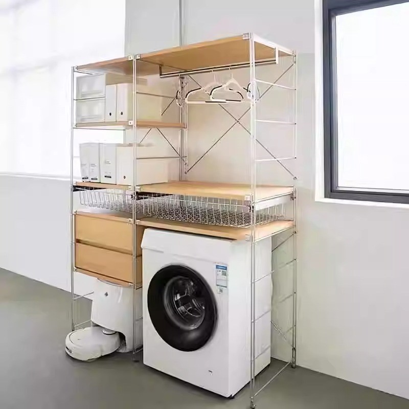 洗衣机上方置物架落地多层阳台储物架猫砂盆置物架卫生间收纳架