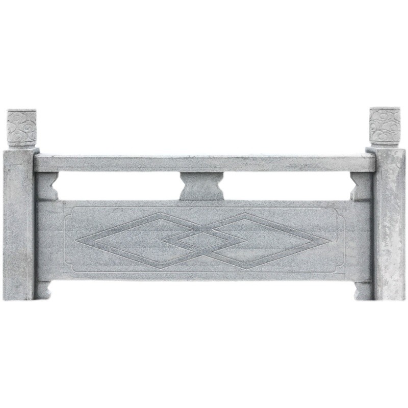 大理石浮雕栏板石材景区扶手栏杆河道石雕护栏柱子旗台围栏定制