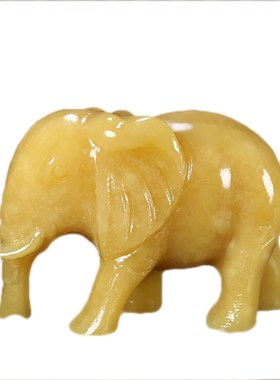 天然黄玉吸水大象办公室客厅玄关装饰工艺品招财摆件开业乔迁送礼