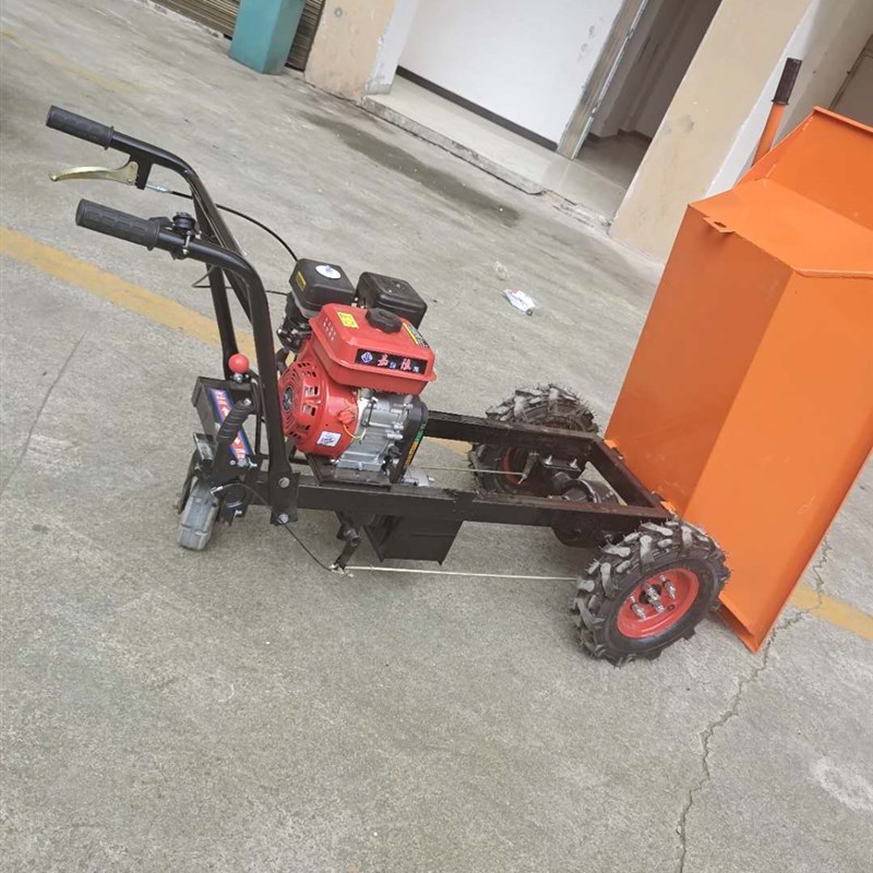 汽油机手推车灰斗车三轮车拉砖水泥沙翻斗车耕地机开沟翻地机农用