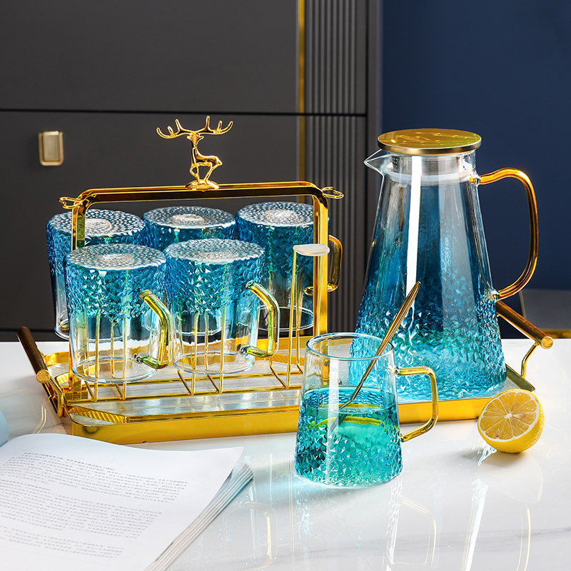 玻璃杯家用客厅高级感耐热喝水杯子大容量凉水壶家庭待客茶杯套装,餐饮具,玻璃杯,淘宝优惠券,粉丝福利购,淘宝优惠卷