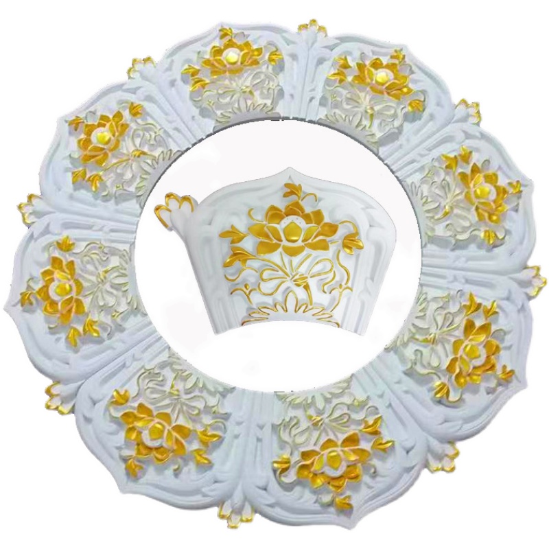 欧法式灯盘灯池吊顶客餐厅天花板吊顶造型圆形灯盘非石膏PU灯盘