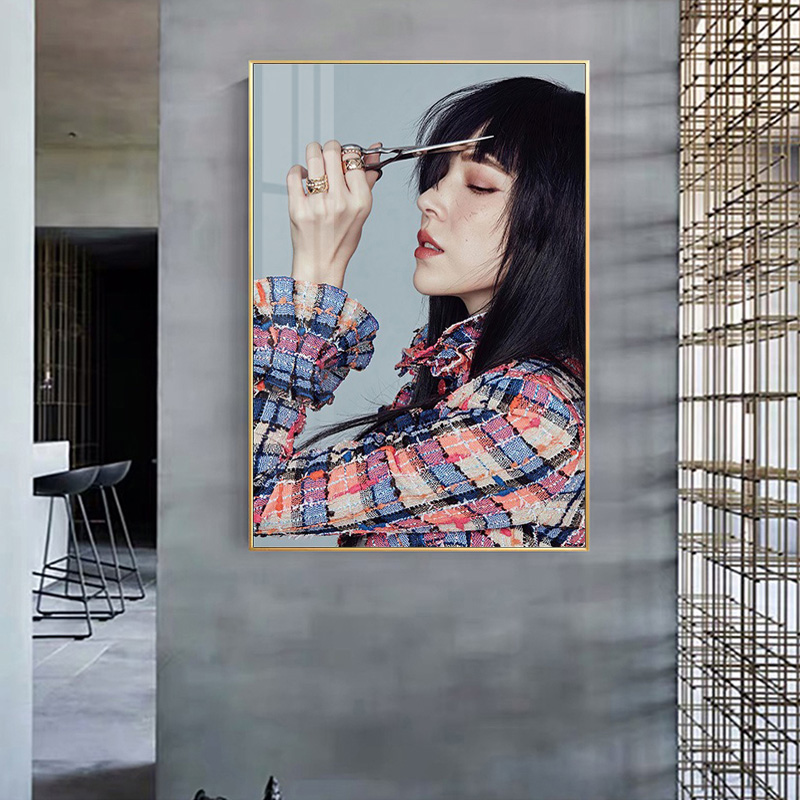 2021理发美发店墙面装饰画网红发型发廊挂画人物沙龙艺术造型壁画