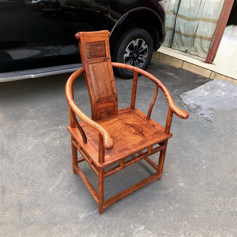 红木家具靠背椅仿古中式实木圈椅花梨木卷书椅茶桌主人椅,住宅家具,红木椅凳,淘宝优惠券,粉丝福利购,淘宝优惠卷